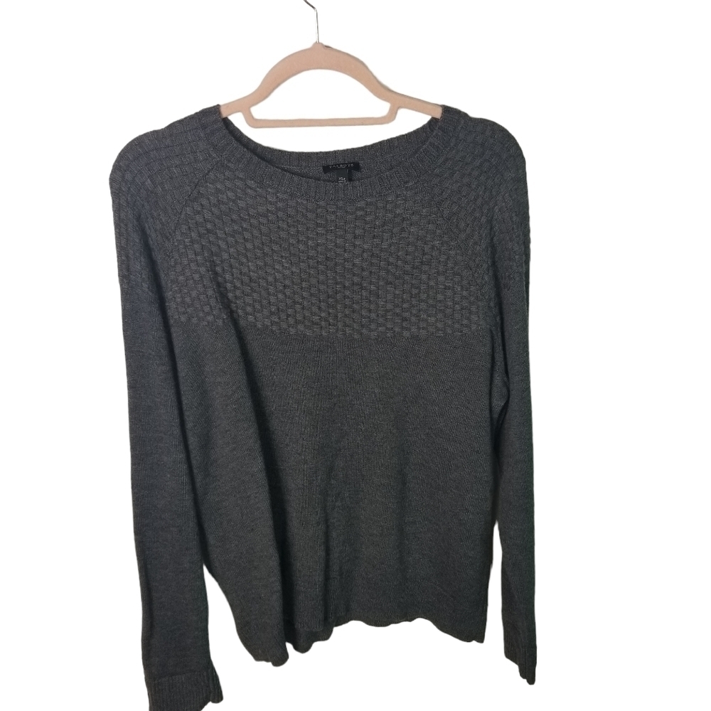 Talbots gray textured lambswool blend sweater - Picture 1 of 6